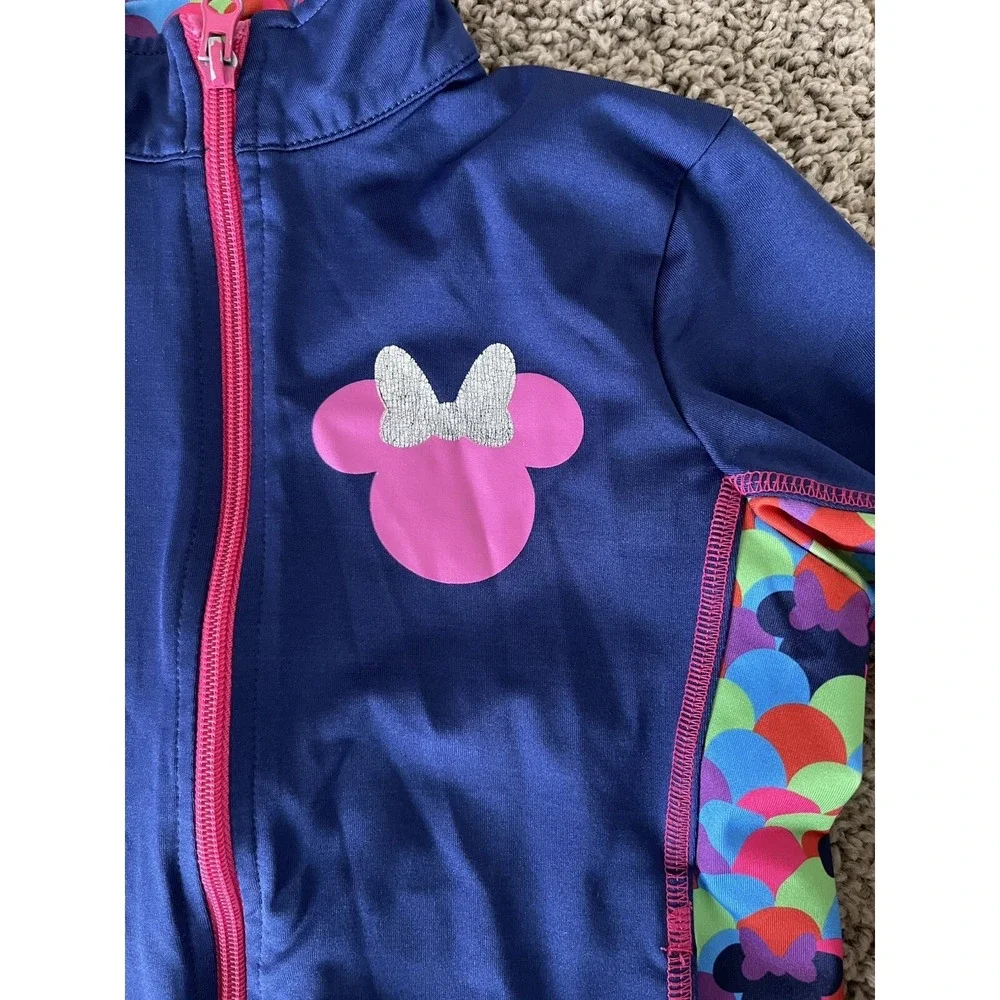 Disney Parks Girls Disneyland‎ Minnie Mouse Track Jacket Navy XS coat zip travel